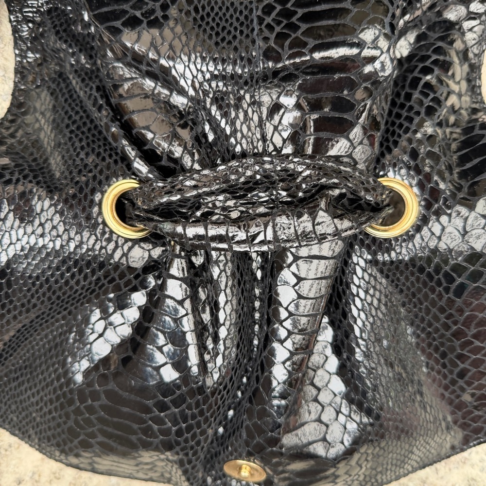 Carlos Falchi black Python Snakeskin shoulder Bag - image 7